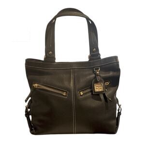 Dooney & Bourke Pebble Leather Sara Bag Deep Brown All Weather Leather EUC